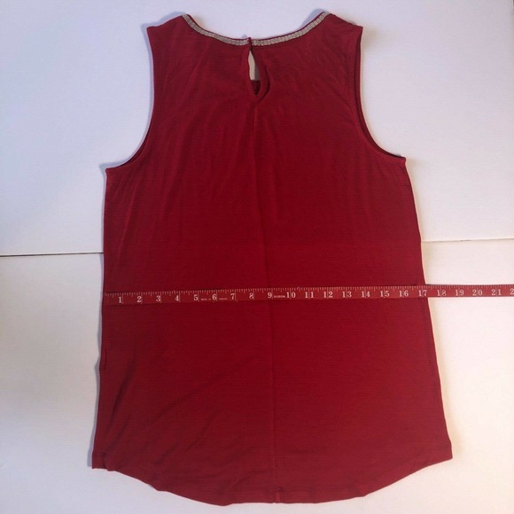 Banana Republic Red Sequin Neckline Tank Top XS - Picture 11 of 12